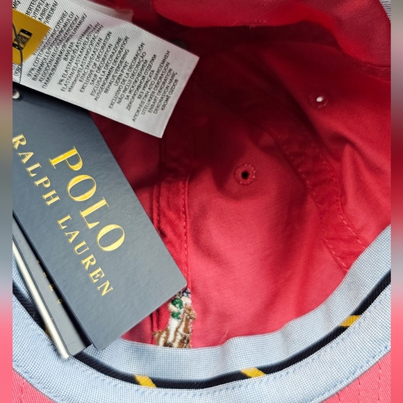 Polo by Ralph Lauren Nantkt Red Cap with Buckle Strap Closure and Blue Label - Picture 3 of 6